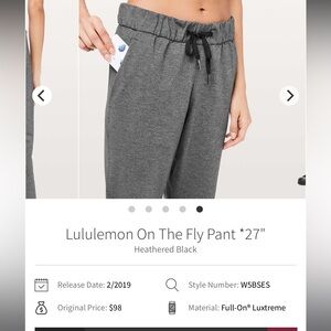 lululemon athletica Gray On The Fly Pant